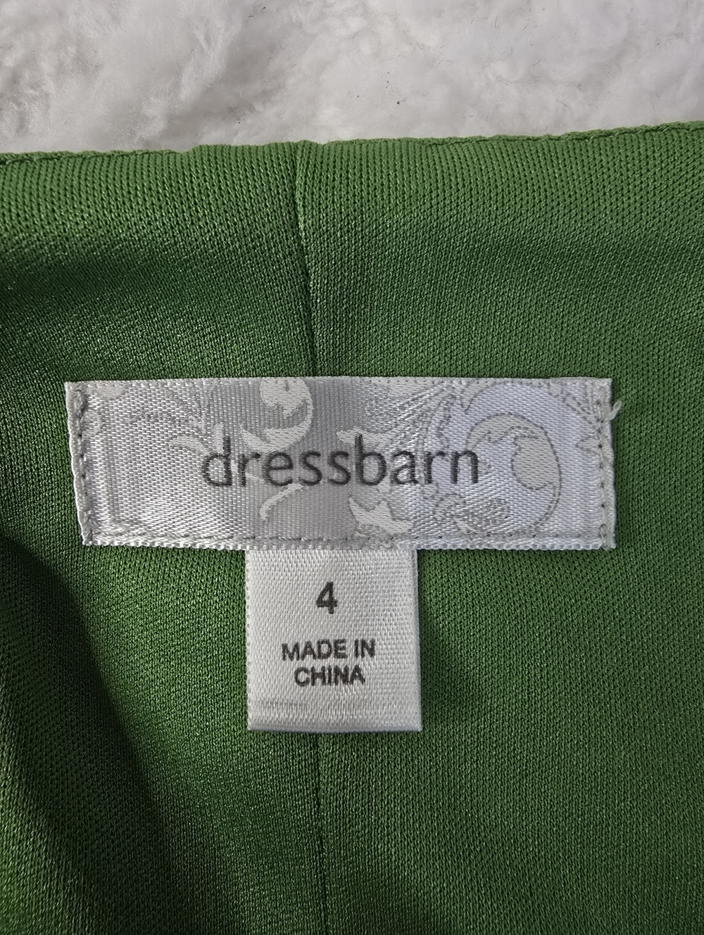 Dressbarn Fit Flare Dress Green Retro Print Sleeveless Beaded Sweetheart Neck 4 - Picture 3 of 12